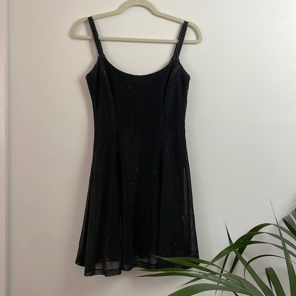 Summery black/silver strappy dress